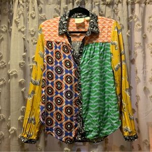 Anthropologie Maeve Paz Contrast Button Down